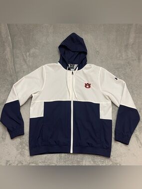 Under Armour Auburn Tigers Jacket Mens Large White Full Zip Hoodie